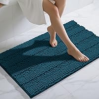 Vista 19 de Yimobra Tapetes de baño lavables, de chenilla súper suave y absorbente, para suelo y alfombra, de secado rápido, antideslizante, para bañera y Beige