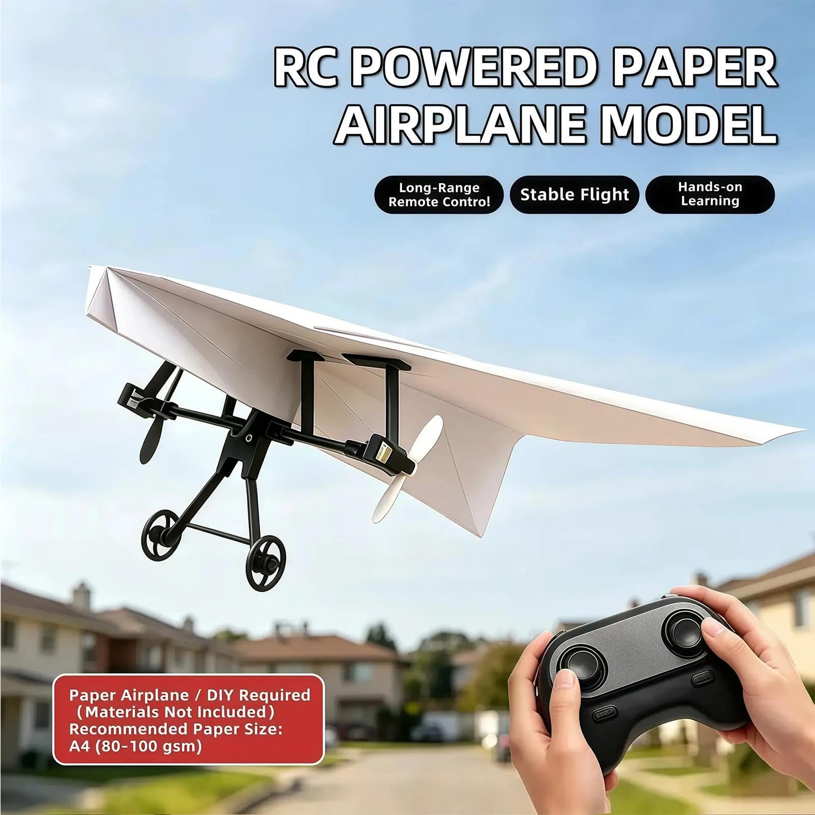 Avión de papel plegable Juguete Eléctrico Plegable Ligero con Control