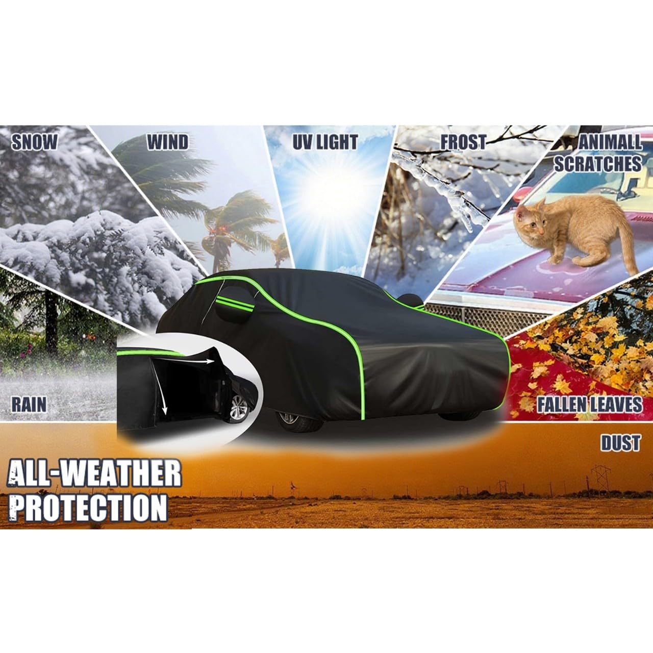 Autoabdeckung Winter für Smart Forfour 2014-2022, Autoplane Outdoor wasserdichte und Atmungsaktive Abdeckhaube mit Seitentüren, Ganzjahres Schutz vor Regen Schnee UV Staub