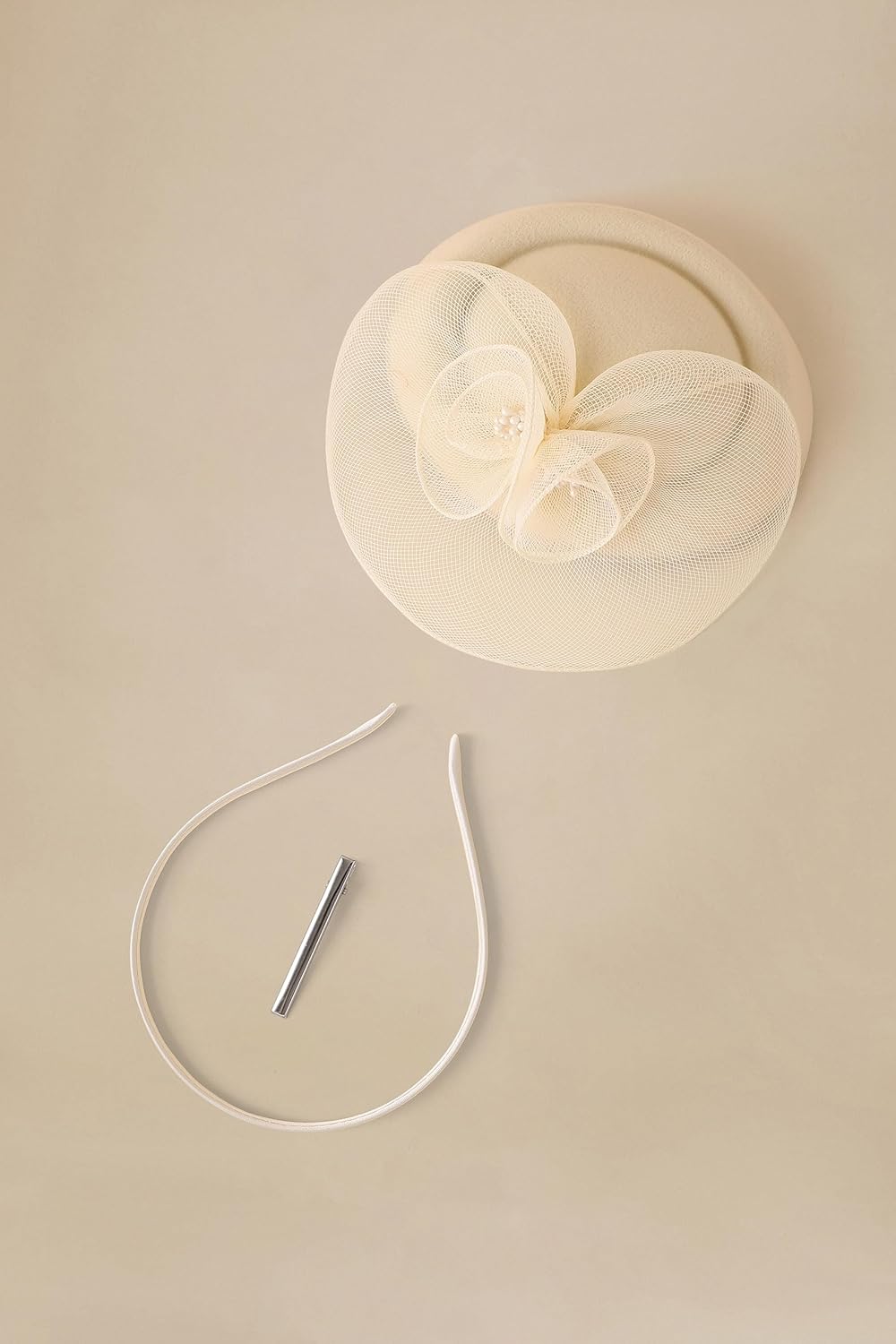 BABEYOND Fascinators Hats for Women - Tea Party Hat Kentucky Fascinator Derby Flower Mesh Pillbox Hat for Bridal Wedding - Image 3