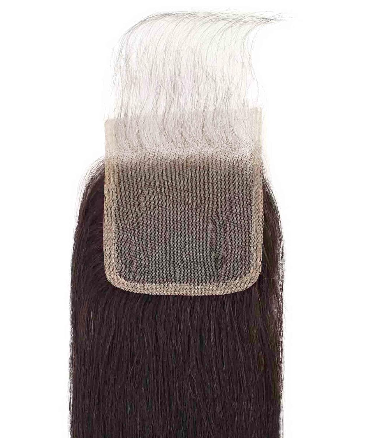 LUXLUXE A'Lelia, 100% Unprocessed A7 Grade Human Hair Bundle, Free Part 4X4 Hand Tied Swiss Lace Closure with Baby Hairs for Weave, Multiple Length Options (033 - Natural, 16")