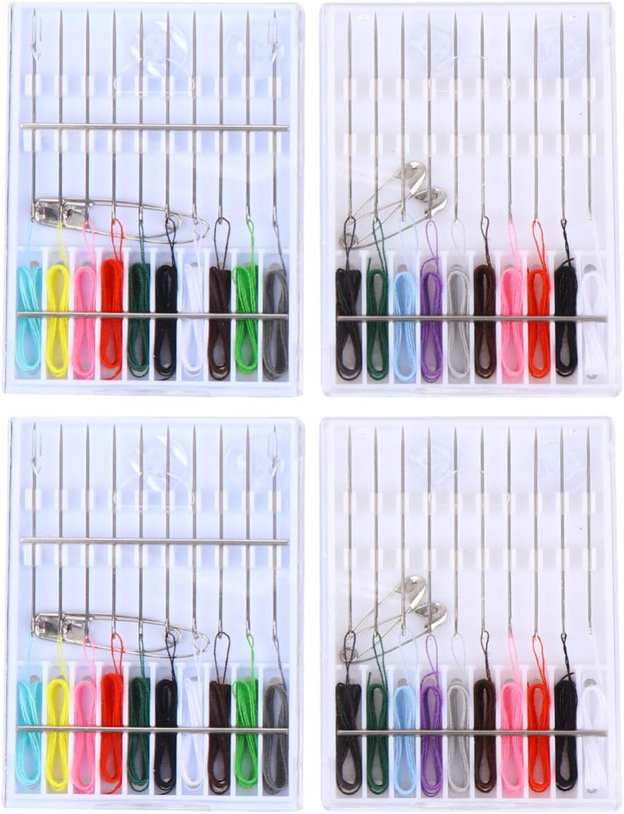 UKCOCO 4 Boxes Set Stitch Tools Sewing Thread Tools Sewing Needles Hand Sewing Kit Sewing Pin Arts Crafts Supplies Needles for Sewing T Tool Travel Mini Kits Storage Box
