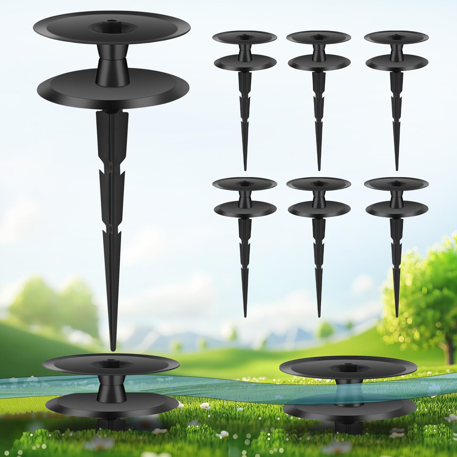 HQcontL 6-Piece Metal Garden Hose Guide Spike