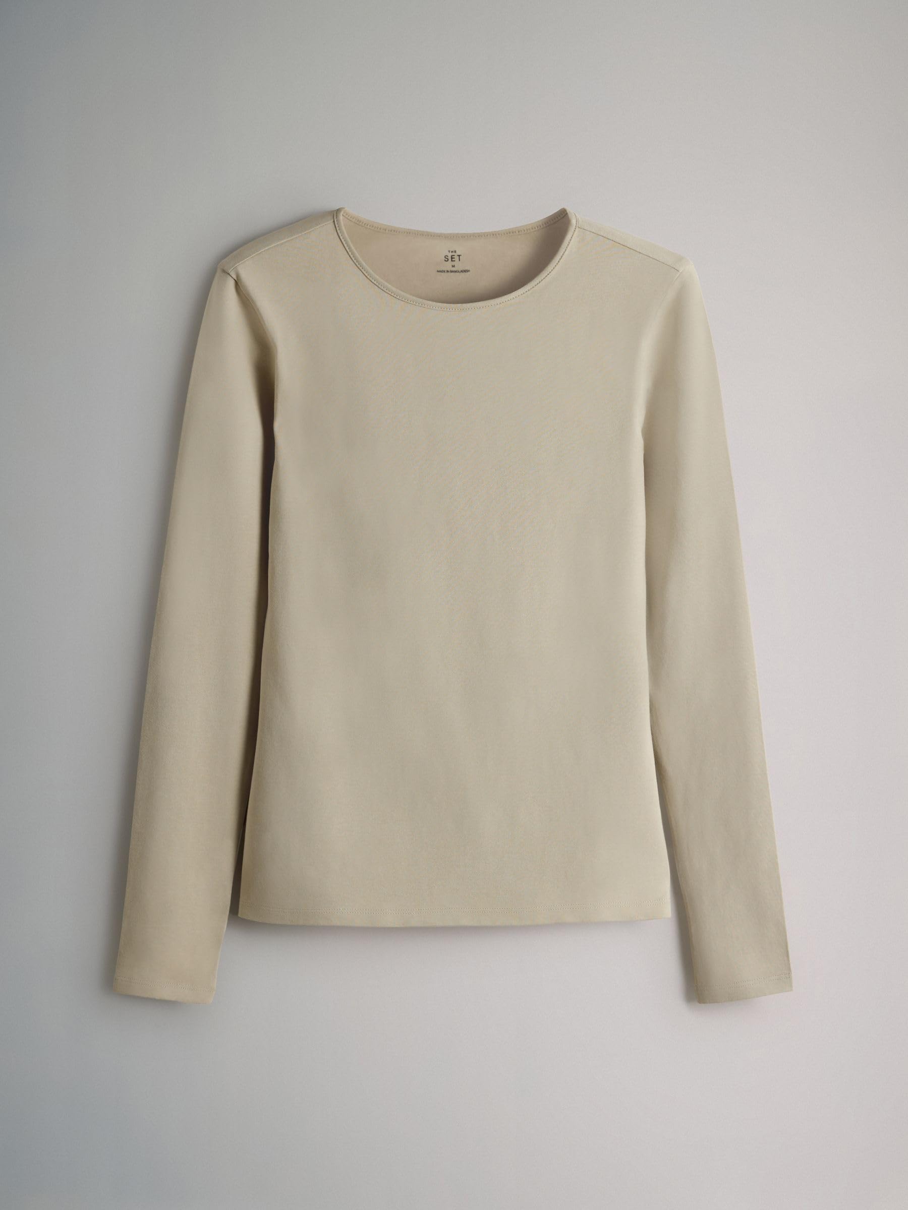 THE SET Femme T-Shirt Ras du Cou à Manches Longues, Lot de 5 | Coupe standard