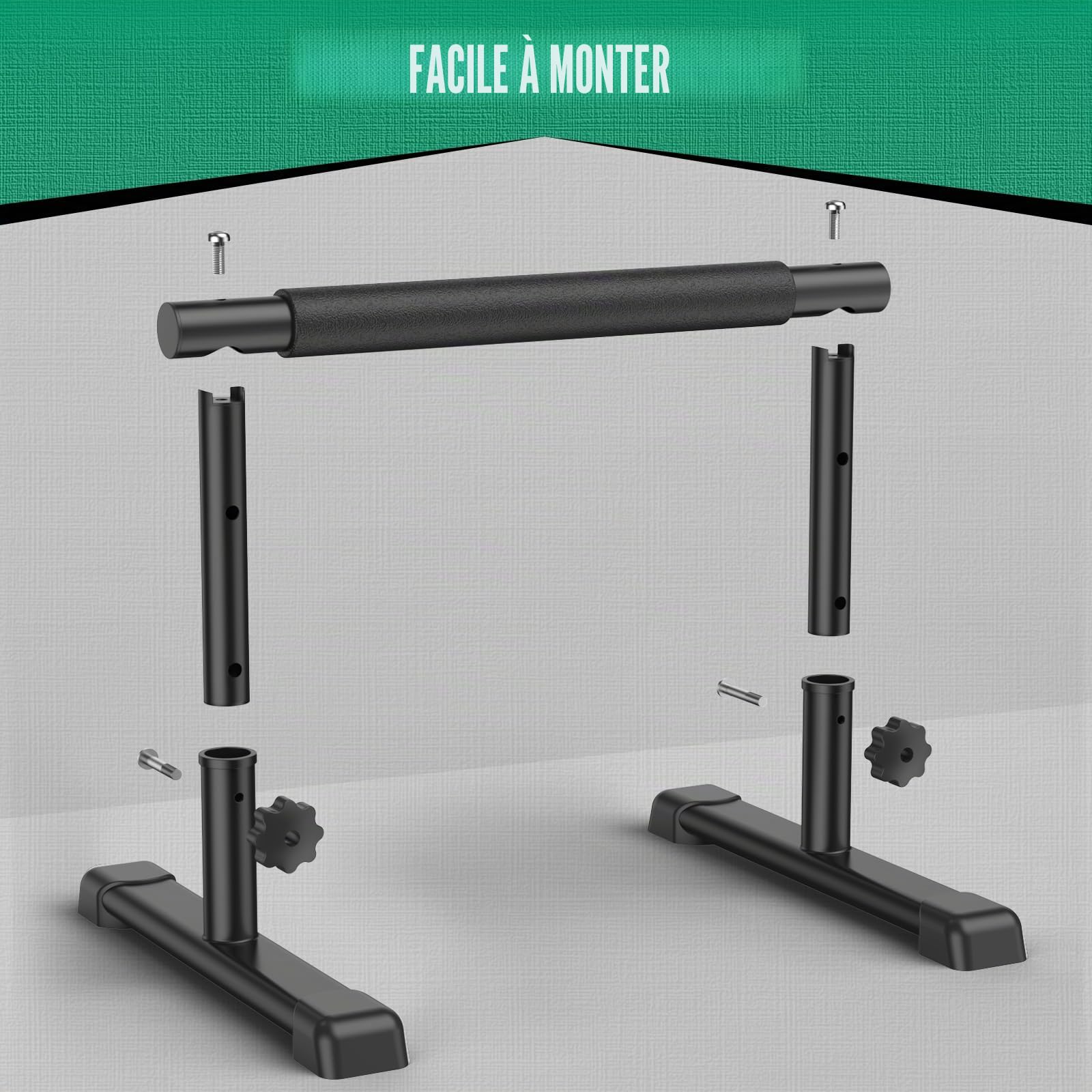 IMAYCC 2 en 1 Réglable Parallettes pour Calisthenics,Barre de Dip Parallele Musculation Antidérapantes, Push Up Bars Poignées de Pompes Fitness Parallettes pour Calisthenics Intérieur Extérieu