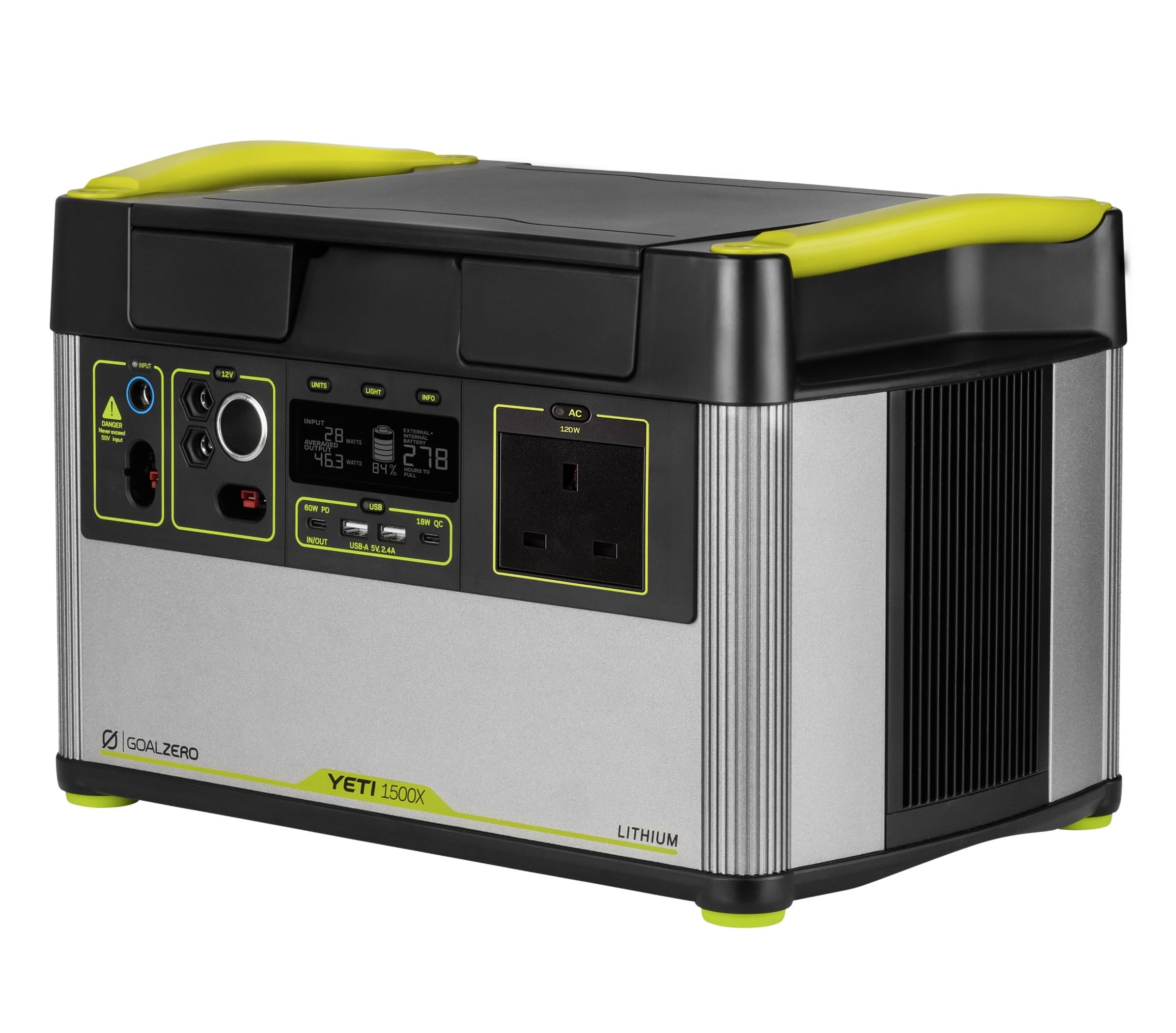 Goal Zero Yeti Portable Power Station - Yeti 1500X w/ 1,516 Watt Hours Battery Capacity, USB Ports & AC Inverter - Rechargeable Solar Generator for Camping, Travel, Outdoor Events, Off-Grid & Home Use