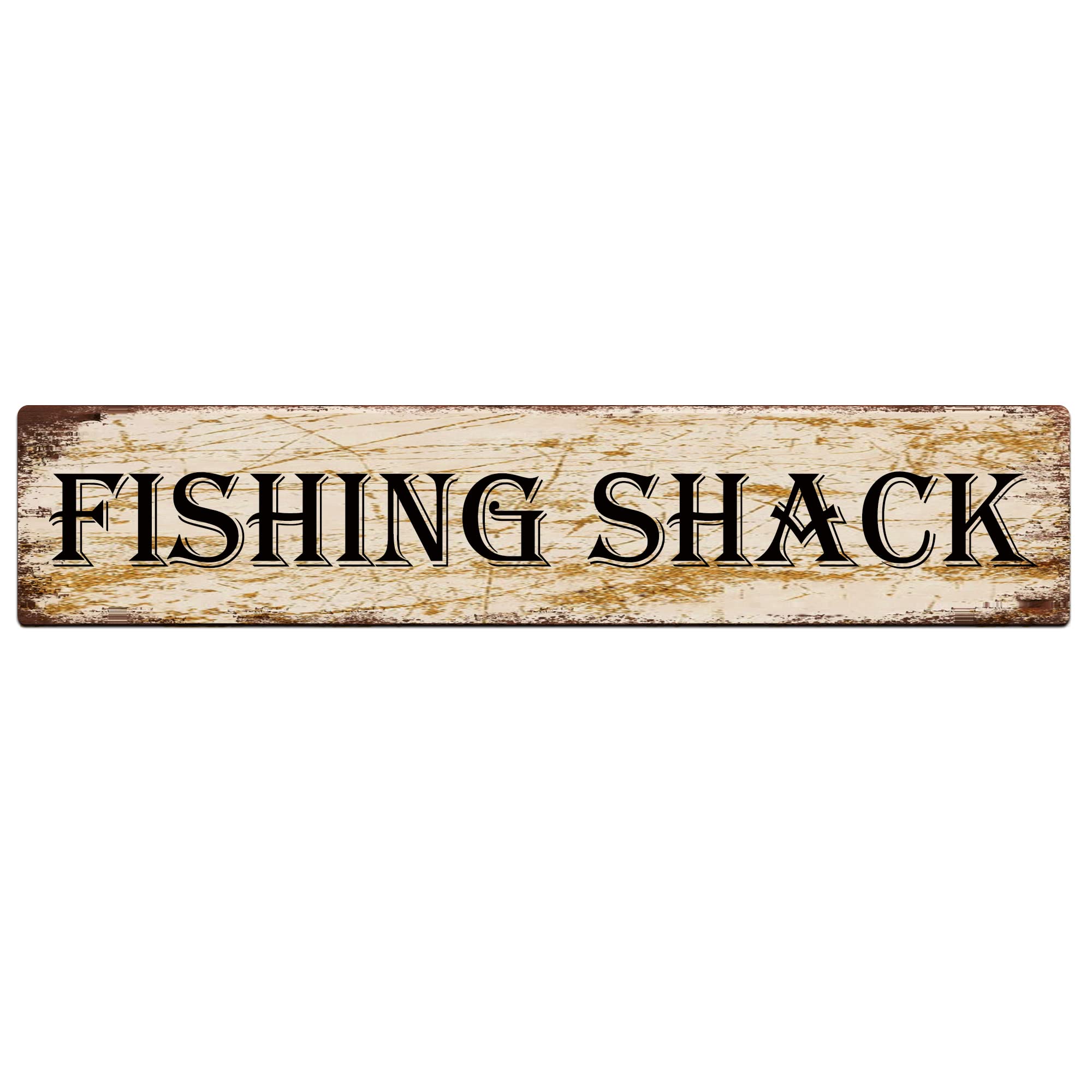Fishing Shack Retro Tin Signs Aluminum Metal Sign for Kitchen Home Garden Wall Bar Cafe Decor 4x16 Inch