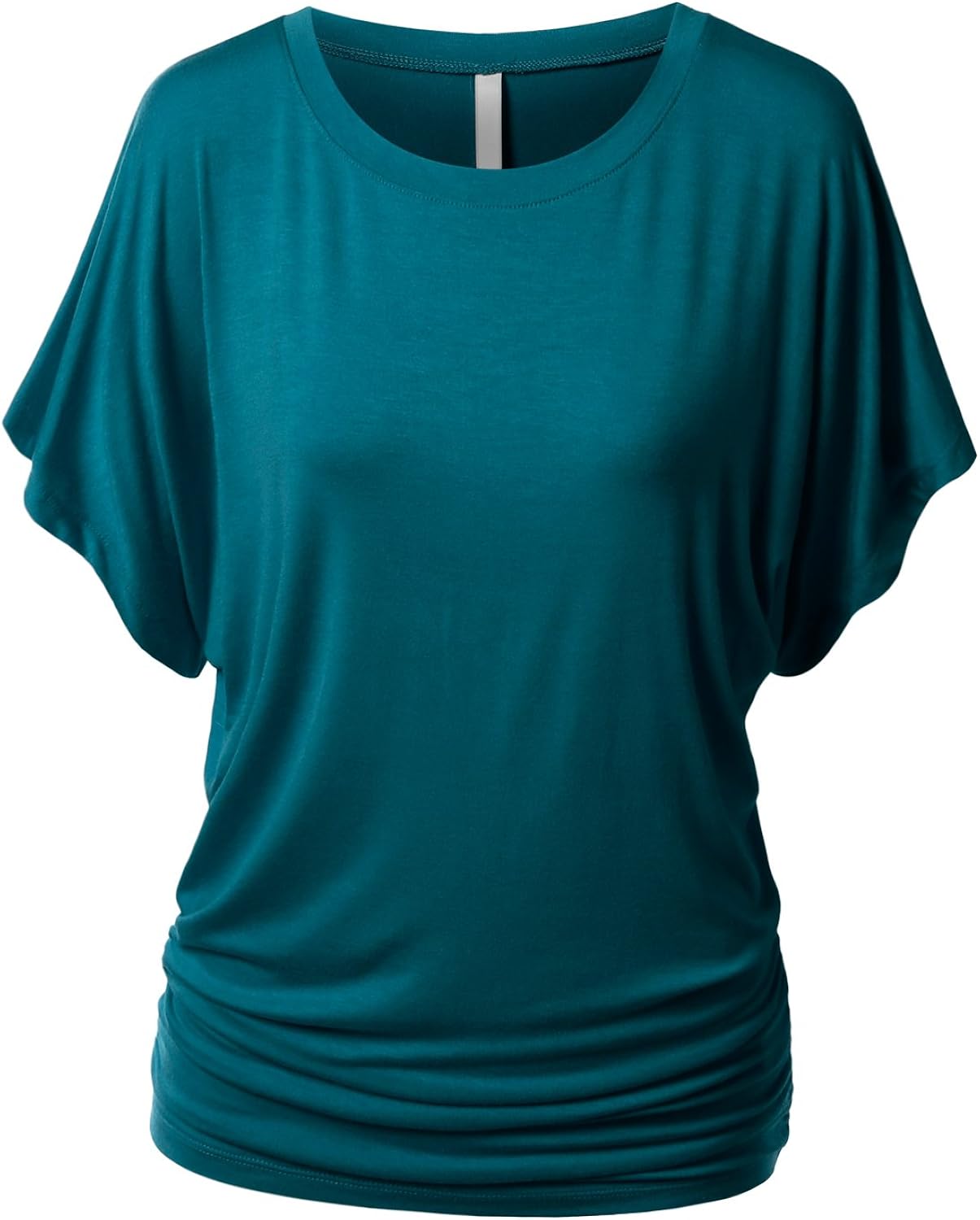 URBANCLEO Womens Dolman Sleeve Top Boatneck Drape Shirts Small Awts055_teal2607