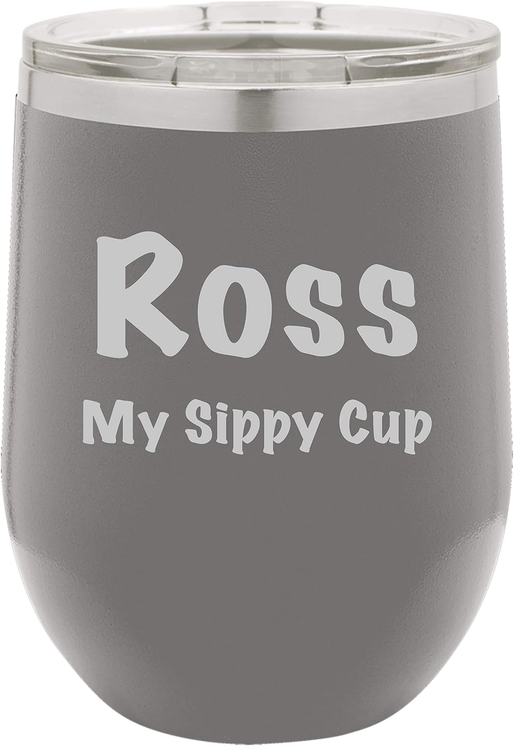 Personalized 12 ounce Double wall vacuum insulated wine tumbler (Purple)