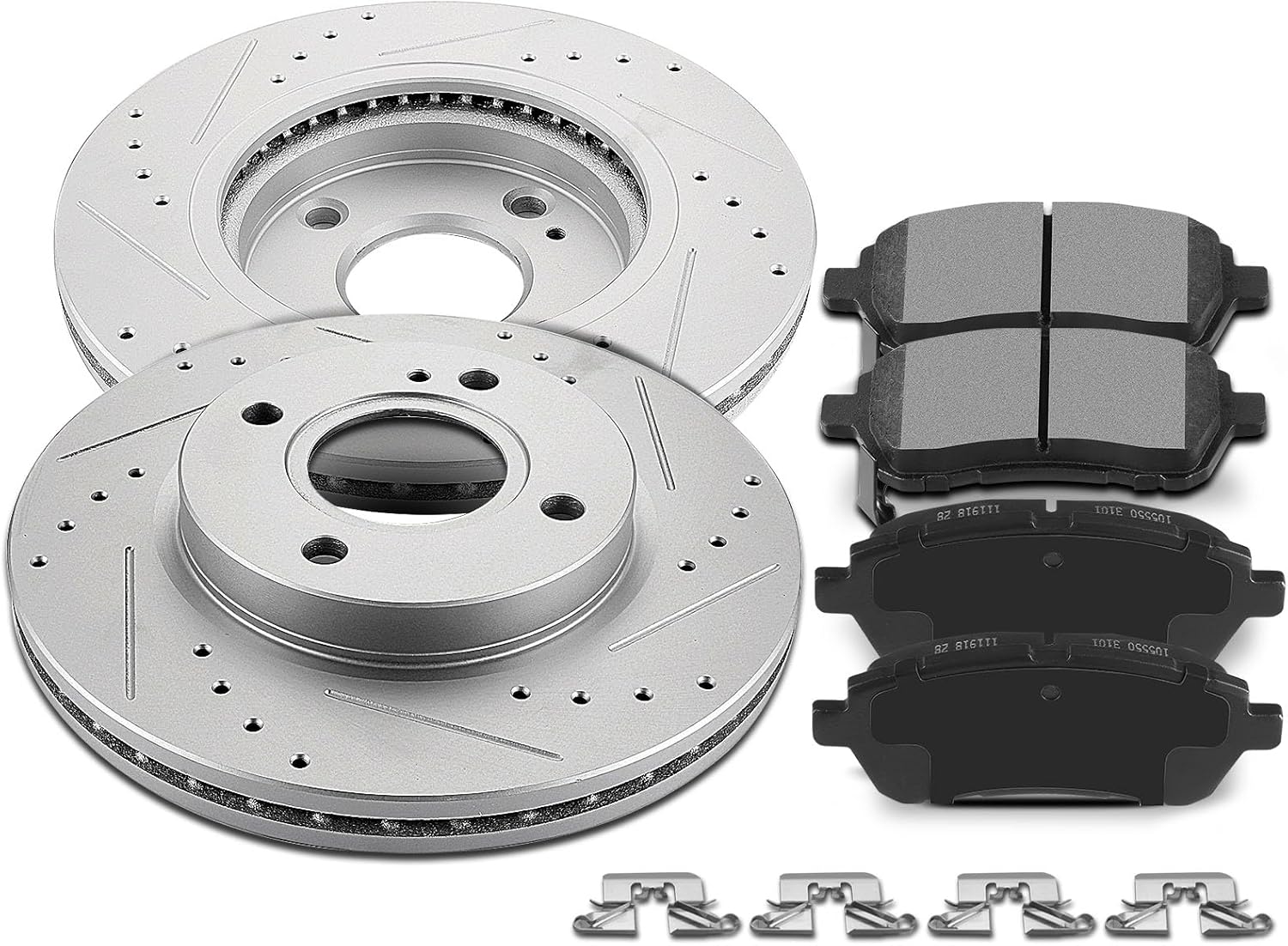 SCITOO Front 10.16" Brake Pads and Rotors Kits Fit For Ford For Fiesta 2011 2012 2013 2014 2015 2016 2017 2018 2019
