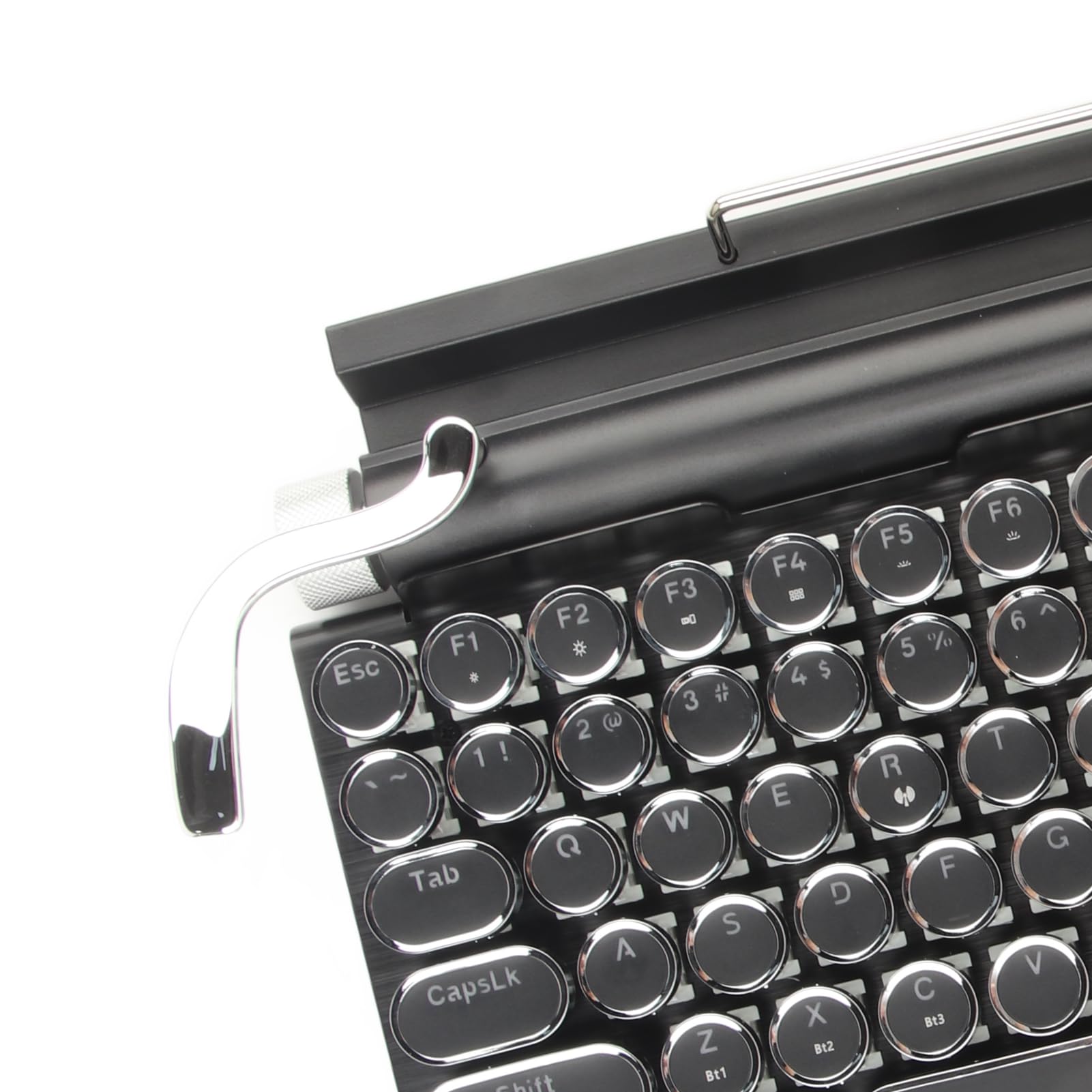 Teclado Retro Inalámbrico para Máquina de Escribir, Bluetooth, Clásico, Clásico, Eje Azul, Color Claro, Teclado Mecánico Real con 83 Teclas, Teclado Punk para Mac/PC/Computadora Portátil/Tableta