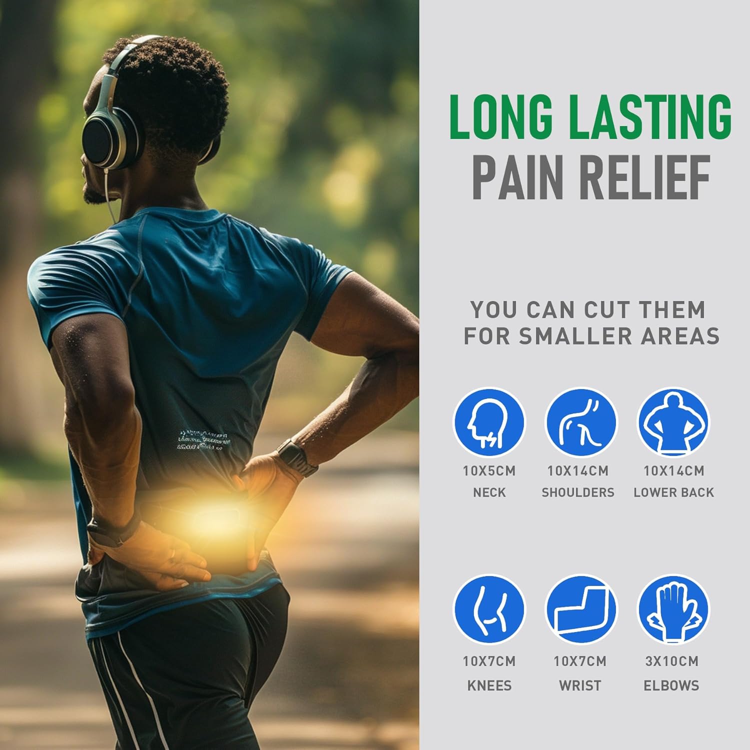 CARELAND 4% Lidocaine Patches Plus 1% Menthol 30 Pack Pain Relief Patches Maximum Strength lidocaine, Back Pain Relief Products, for Neck Knee Joint Pain Nerve Shoulder Pain Relief