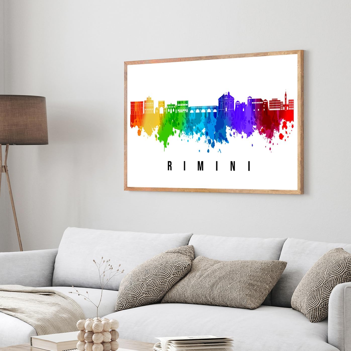 Pera Print Italy Poster, Italy-Rimini Poster, Italy Illustration Skyline City Poster, Modern Skyline Poster, Cityscape and Landmark Print, Home-Office Wall Art Decoration