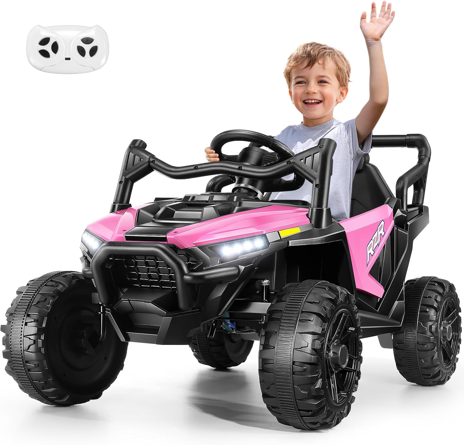 Hikole 24 Volt Ride on Powerwheels for Big Kids with Remote Control Car, 24V UTV Toys, 2WD/200W*2 Electric Vehicles for Boys Girls, 3 Speeds, Soft Start Shock, 14" Seat, Bluetooth, Led Lights