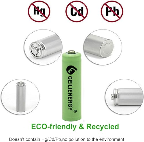 Miniatura 3 de GEILIENERGY NiMH AA - Baterías recargables de 600 mAh de 12 V para luces solares luces de jardín controles remotos ratones paquete de 12