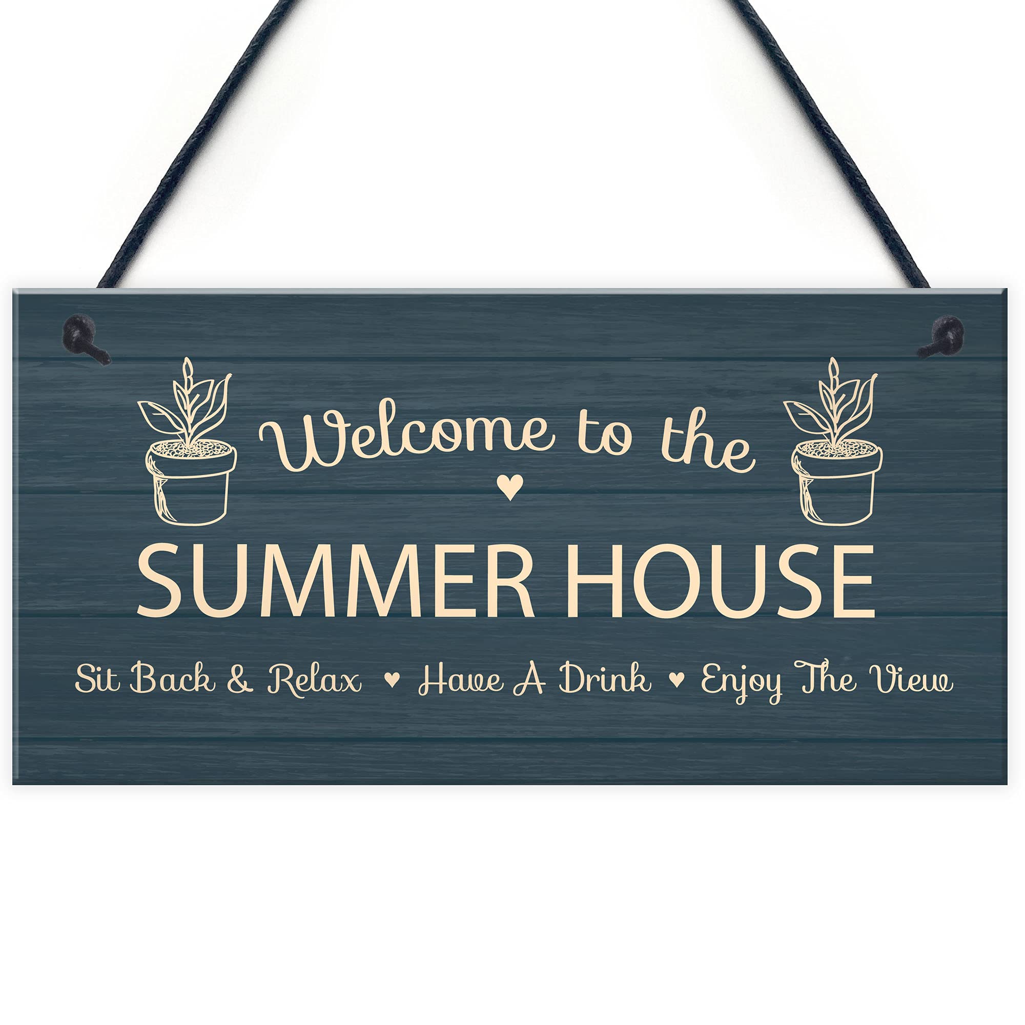 Red Ocean Novelty Summer House Hanging Signs Garden Shed Plaques Home Decor Gifts For Him Her