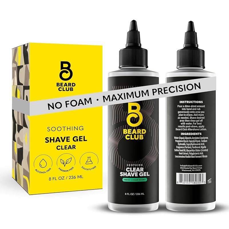 Gel de barbear The Beard Club com óleo de semente de Cannabis sativa e fragrância de cedro, 240 mL