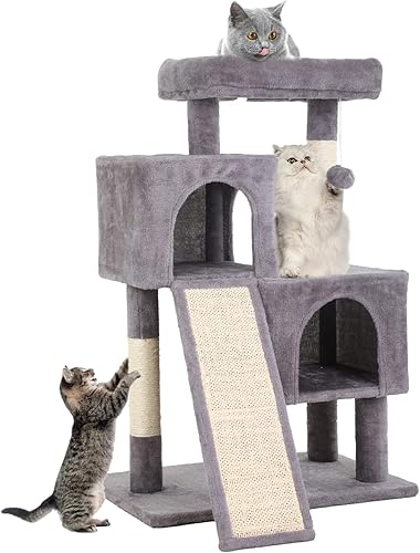 Árbol para gatos de interior, torre para gatos de 36 pulgadas, condominio de varios niveles para gatos con sisal, tabla de rascar, bola colgante,