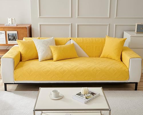 Miniatura 8 de vctops Funda de sofá de algodón sólido para 2 o 3 cojines, antideslizante, geométrica, acolchada, para perros, gatos y mascotas, para sofá biplaza,