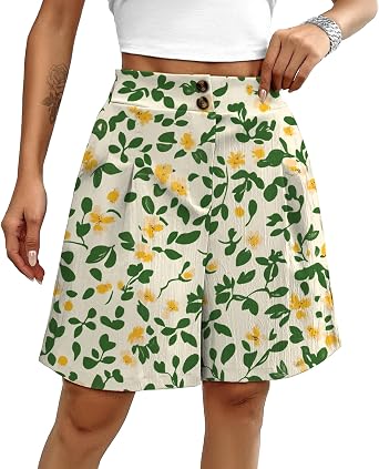 domirica Boho Shorts for Women Trendy Women Summer Wide Leg Shorts Comfortable Oversized Street Wear with Pocket 2025