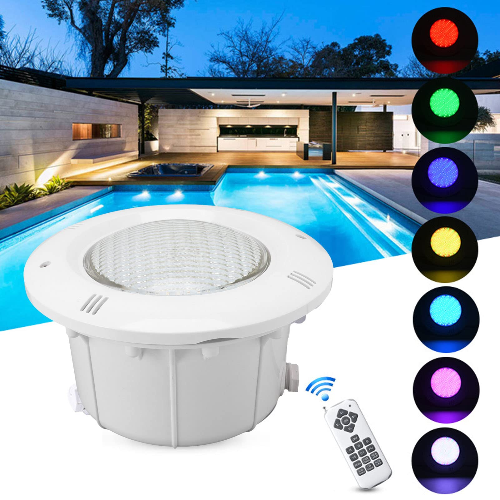 18W RGB LED Underwater Pool Light Waterproof IP68 Remote Control
