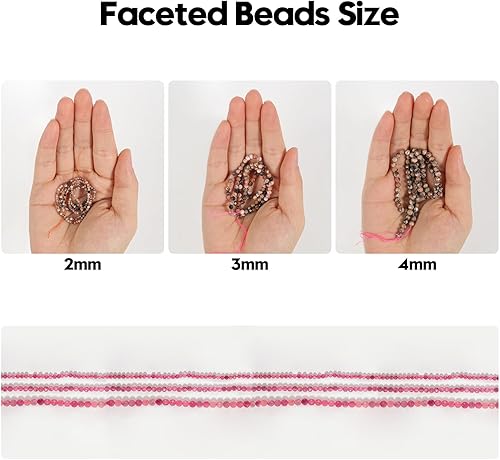 Miniatura 5 de Song Xi 120 cuentas de piedras preciosas naturales Ruzy Zoite de 0.118 pulgadas facetadas redondas sueltas para fabricación de joyas