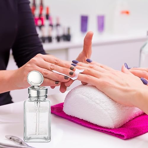 Miniatura 3 de Chris.W 3 unidades de bomba de cristal para quitar esmalte de uñas, dispensador de acetona, dispensador de alcohol, botella dispensadora vacía para