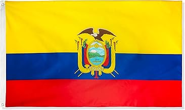 DANF Ecuador Flag 3x5 Foot Polyester Ecuadoran National Flags Polyester with Brass Grommets 3 X 5 Ft