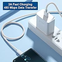 Vista 3 de Cargador de pared USB C delgado de 18 W y cable Carplay para iPhone 16/15 (paquete de 2 unidades de 3.3 pies) para iPhone 16 Pro Max/16 Plus/iPhone