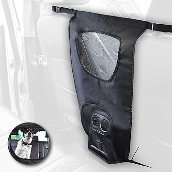 Fluffy's Waterproof Oxford-Dog Hammock Barrier Car Trunk Seat Covers with Side Protection, Black, 550 g