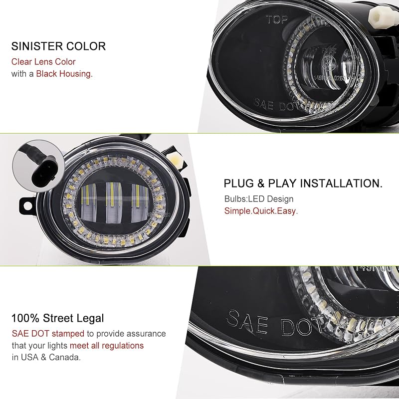 TOPTHAN LED Ködlámpa BMW E46 3-as Sorozathoz (320i 323i 325i 325xi 330i 330xi M3) - Sport Csomagos Modellekhez - Vízmentes Első Ködlámpa Sze
