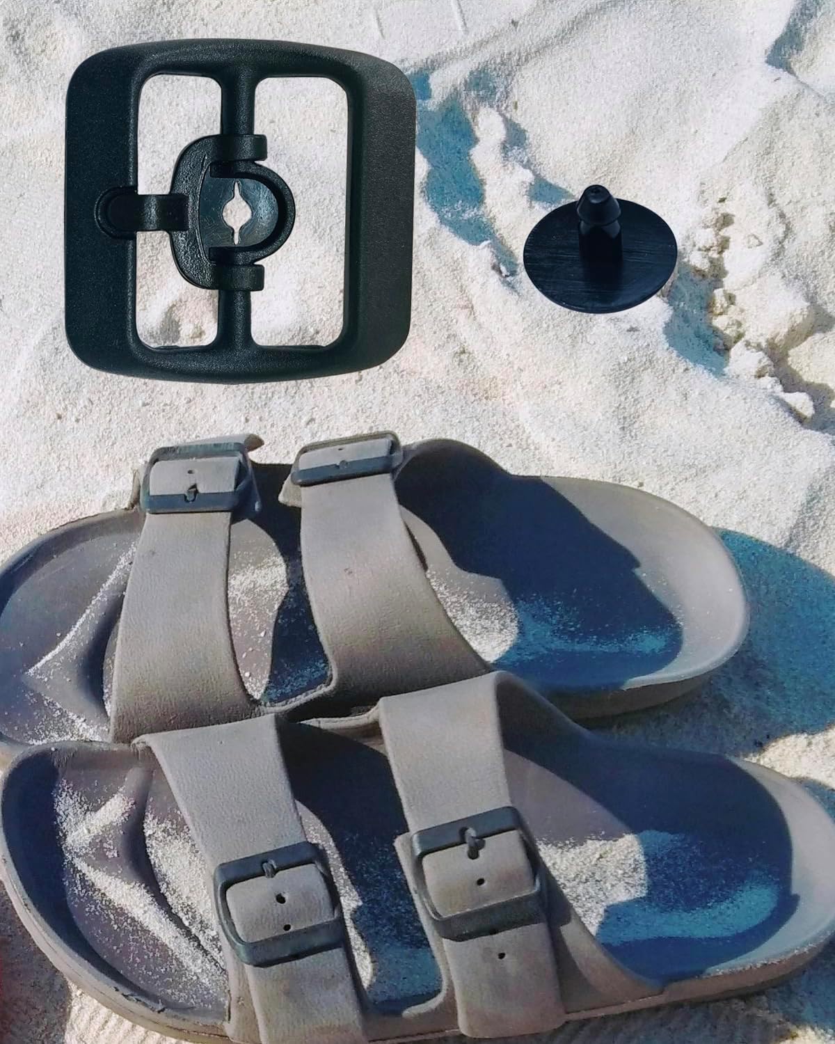 Lopau Replacement Buckle for Arizona Essentials Slide-On Sandal, Double Strap Clasp Repair for EVA Open-Back Clog Men and Women