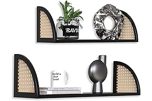 Stylish Rattan Floating Shelves for Enhanced Home Decor
