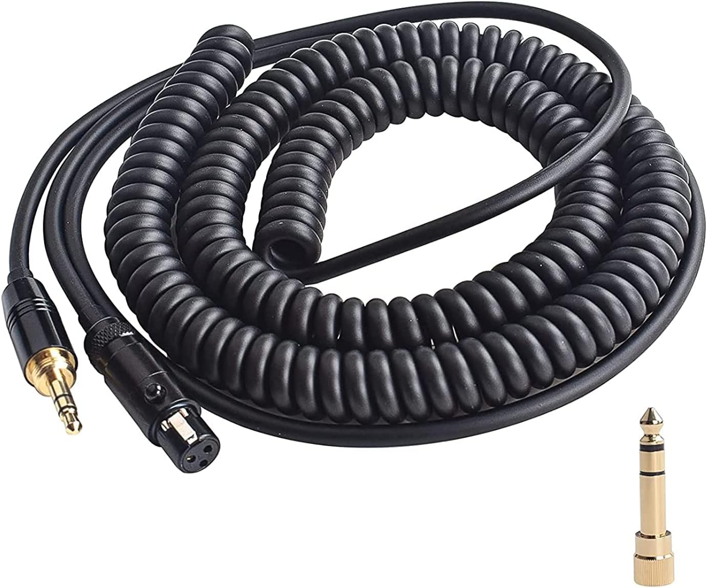 Alitutumao Replacement Spring Coiled Audio Cable Cord Compatible with AKG K240, K240S, K240MK II, Q701, K702, K141, K171, K181, K271s, K271 MKII, M220, Pioneer HDJ-2000 Headphones with 6.35mm Adapter