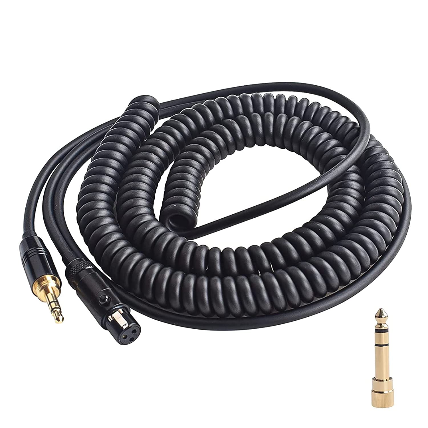 Alitutumao Replacement Spring Coiled Audio Cable Cord Compatible with AKG K240, K240S, K240MK II, Q701, K702, K141, K171, K181, K271s, K271 MKII, M220, Pioneer HDJ-2000 Headphones with 6.35mm Adapter