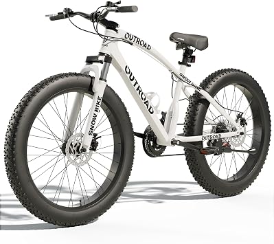 Betterland Outdoor 26 Inch Wheels Fat Tire Mountain Bike, 21-Speed Bicycle with Dual Front Suspension, High Carbon Steel Frame with Double Disc Brake and Anti-Slip Bicycle for Adults