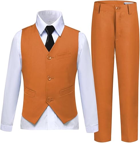 Laimi Duo Boys Suit Toddler Kids Orange Suits for Boys Wedding Christmas Suits B