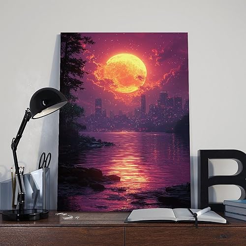 Miniatura 8 de Retrofuturism Neon Grid Wall Decor  Trippy Synthwave Art Print for Gen Z & Y2K Style Room Poster Canvas Artwork Prints Rustic Farmhouse Decorations