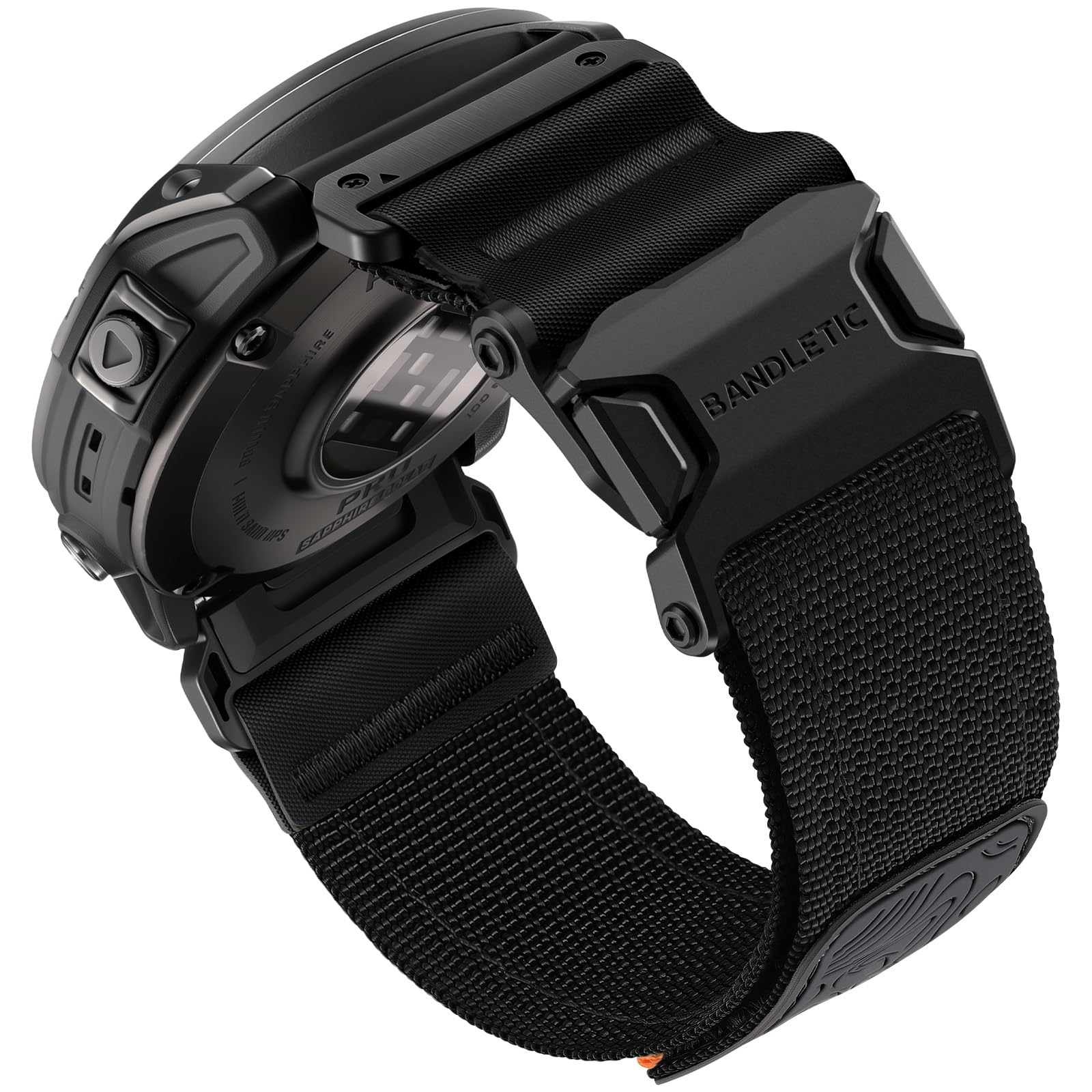 Bandletic 22mm Nylon Armband Kompatibel mit Garmin Quick Fit Fenix 8/E 47mm/Fenix 7/Fenix 7 Pro/Fenix 6 Pro/Fenix 6/Fenix 5/Fenix 5 Plus Forerunner 965/955/945/935/Instinct 2/3/Quatix 8/Epix 2 Pro
