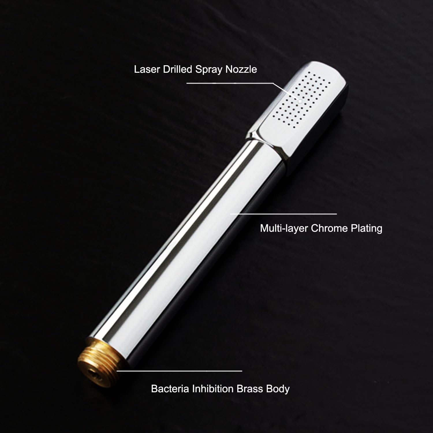 Mini Universal Handheld Shower Head Laser-Drilled Spray Nozzle Brass Chromed