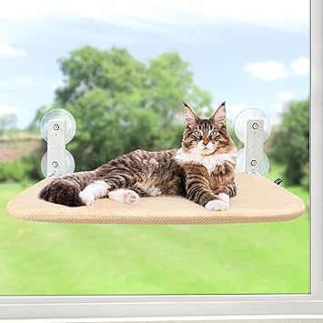 Sunhoo Cat Window Hammock Perch - Large Cat Bed With 4 Suction Cups Holds 40lbs