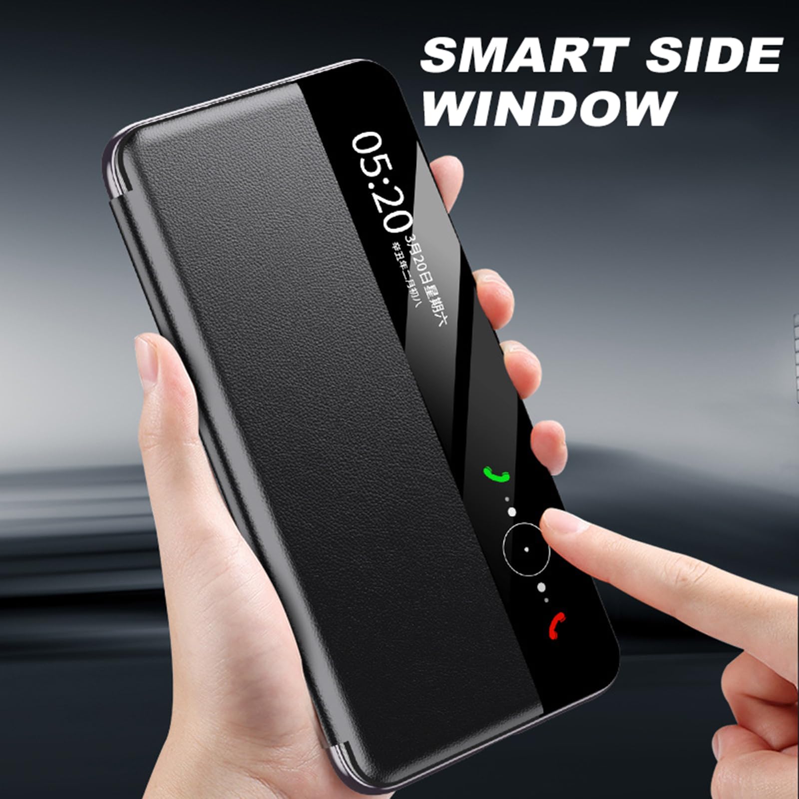 Etui z prawdziwej skóry do Huawei Mate 70 Pro +/70 Pro / 70, etui z okienkiem, ultracienkie, luksusowe, składane etui na telefon komórkowy, odporne na uderzenia, białe, 70 Pro +