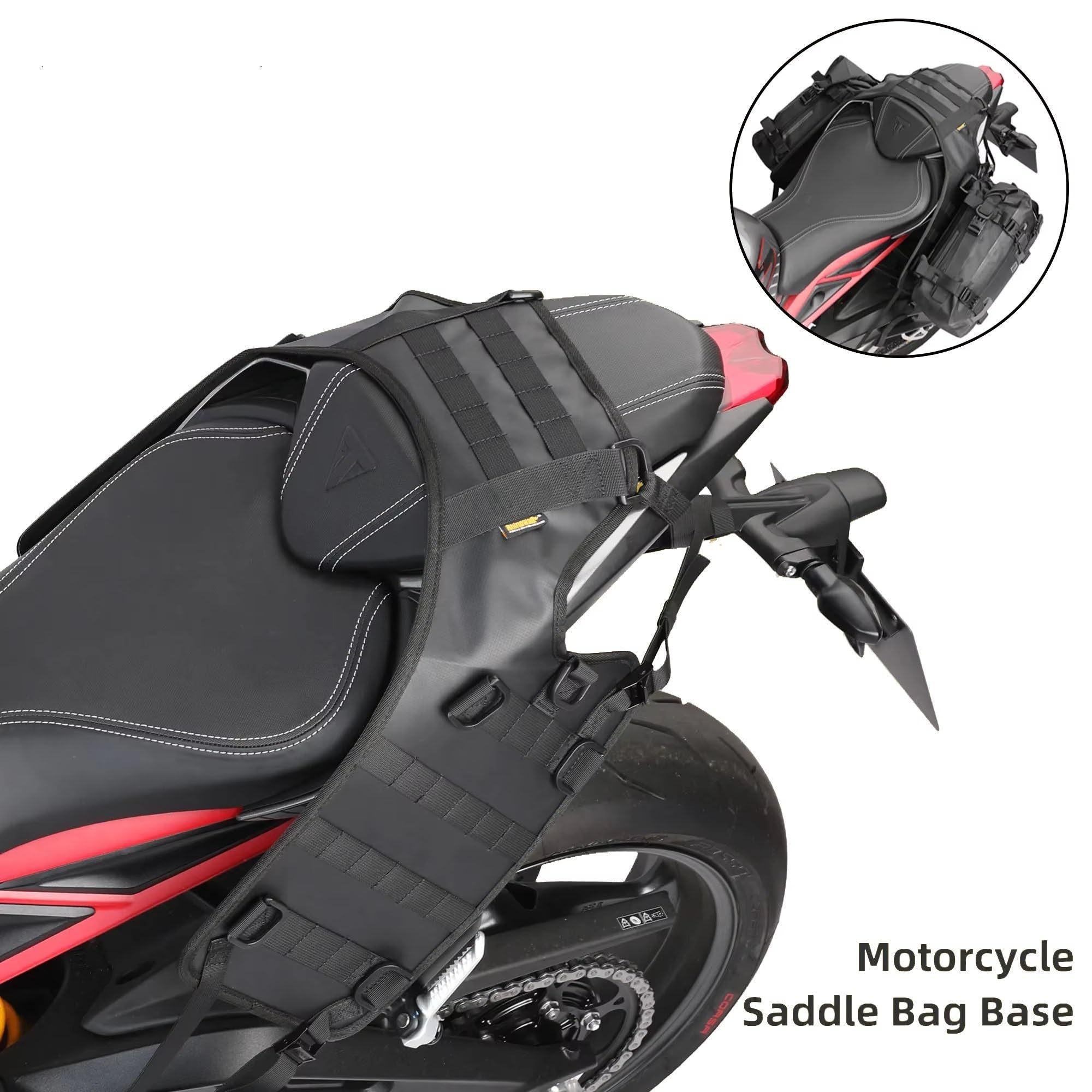Bolsa Baúl Motocicleta Base para Bolsa Portaequipaje Motocicleta Montaje Bolsa Lateral Trasera Almohadilla Montaje Portaequipaje Asiento Trasero Universal Motors