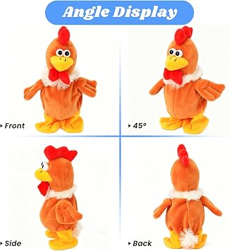 Hopearl Talking Chicken Repeats What You Say Walking Chick Electric Interactive Animated Toy Speaking Plush Buddy Gifts for Toddlers Thanksgiving Day, 9''