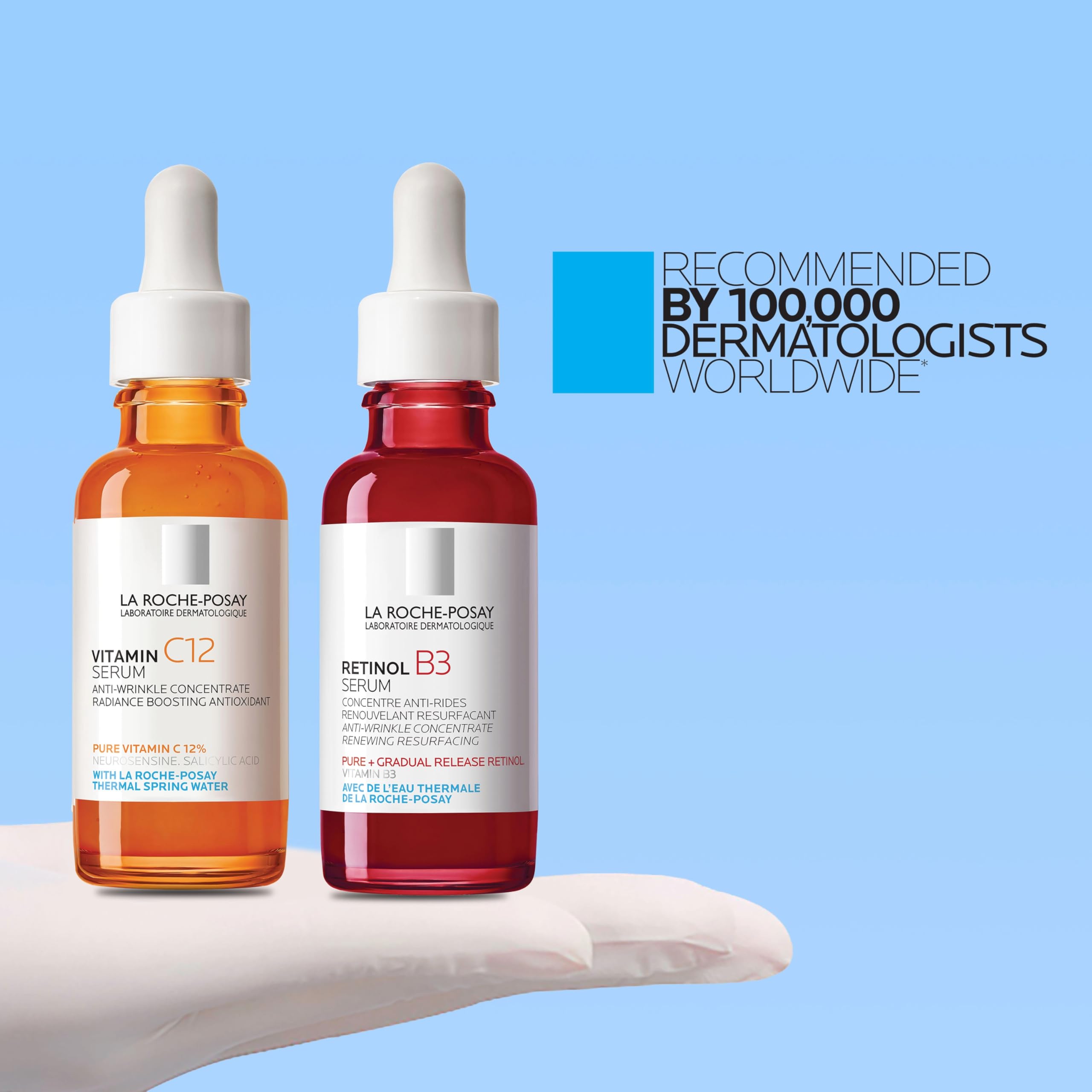 La Roche-Posay Pure 12% Vitamin C Serum For Face With Hyaluronic Acid & Salicylic Acid, Hydrating Face Serum, Boost Radiance & Reduce Wrinkles, 2 Formulas for Normal or Oily Skin Control