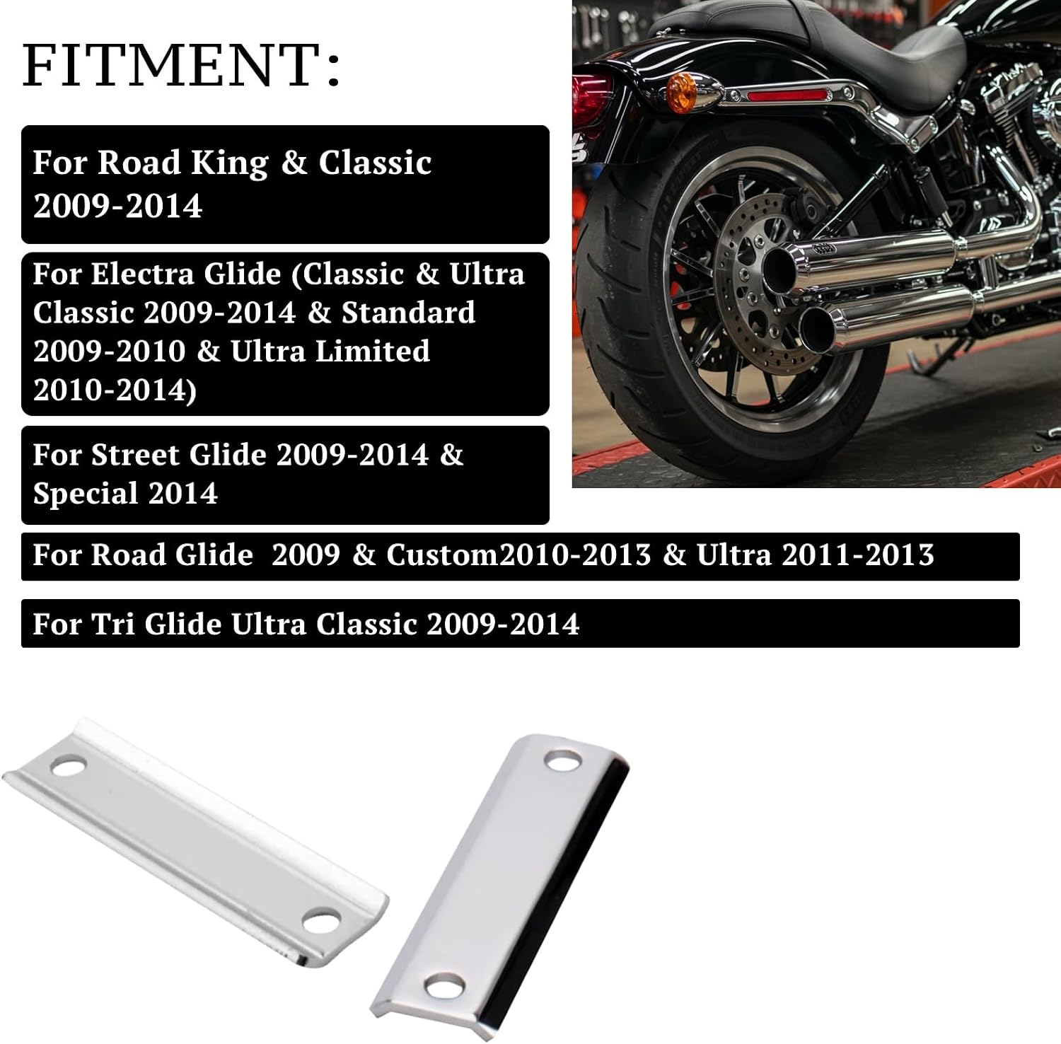 1 Pair Muffler Mount Bracket Compatible with Harley Touring Road King Electra Glide(Replace #65723-85)