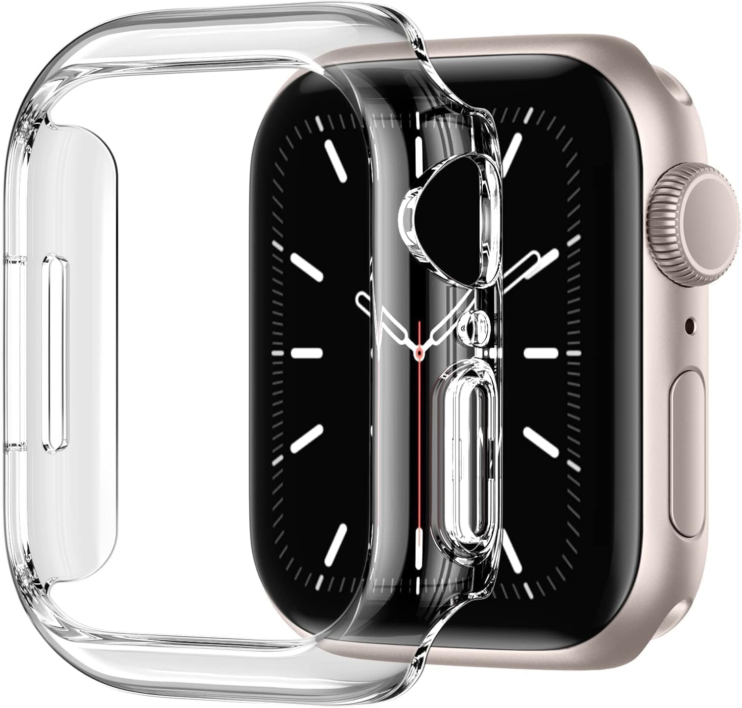 DPJ® Hard PC Bumper Case Compatible with Apple Watch 40mm SE3/SE2/SE, Series 6/5/4, Ultra-Thin Protective Cover Frame [No Screen Protector] (Clear, 40MM)