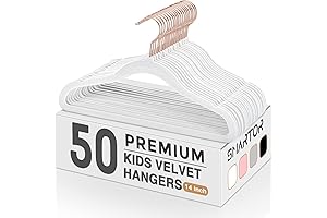 Smartor Kids Velvet Hangers 50 Pack - 14'' Premium Non Slip Kids...