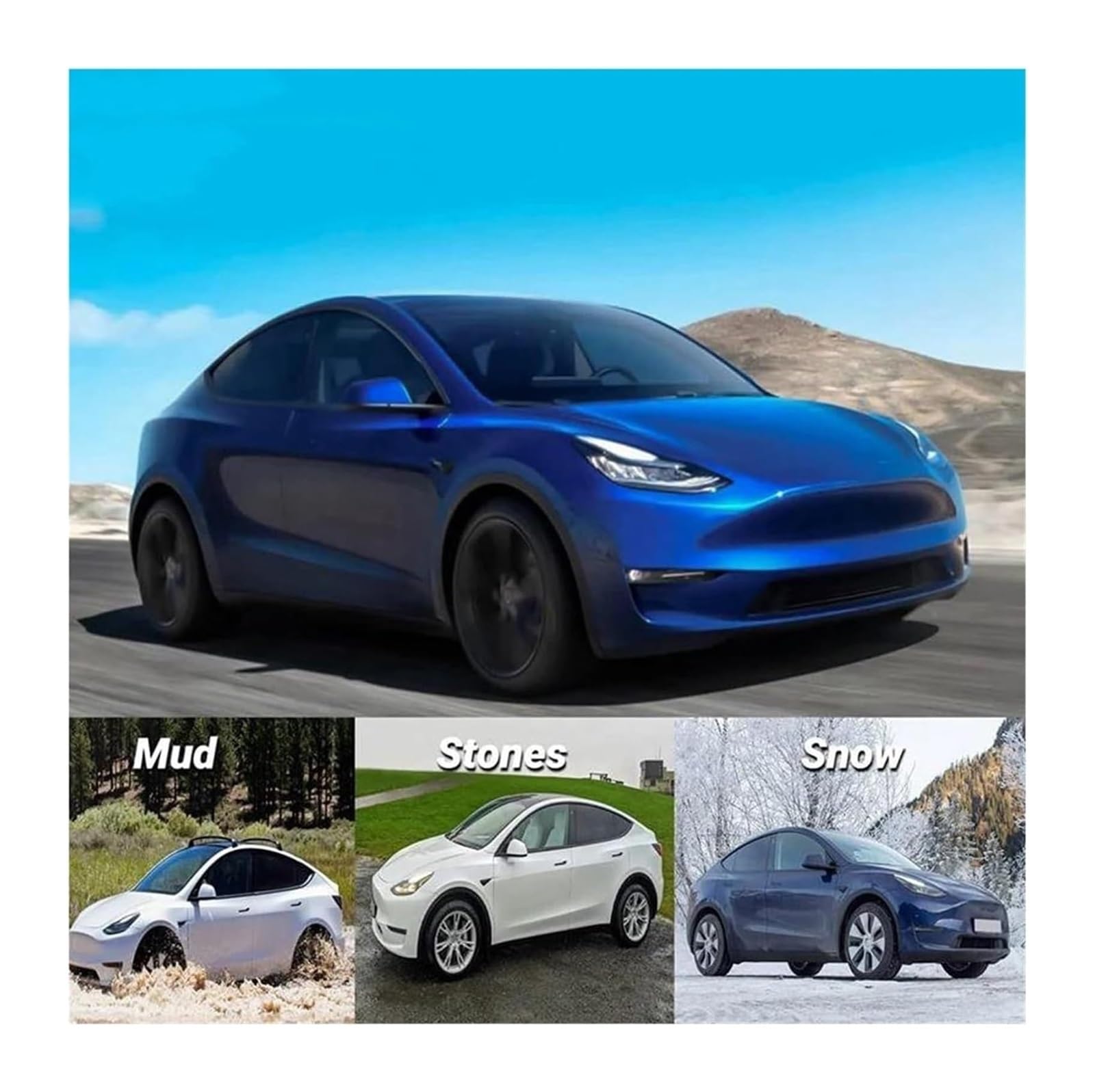 para Tesla para Model Y 2021-2023 Guardabarros Protección contra Salpicaduras Aletas para Coche Guardabarros de Coche