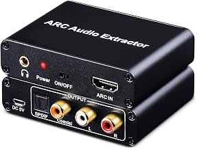 AMANKA 192KHz HDMI ARC Audio Extractor with Digital Optical TOSLINK SPDIF Coaxial, HDMI ARC to RCA Audio Converter Analog 3.5mm L/R Stereo, Audio Splitter for HDTV Soundbar Amplifier